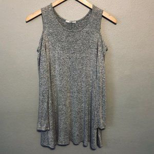 Long Sleeve Black/White/Grey Shirt with Cutouts